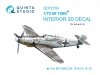 Quinta Studio QD72169 Bf 109G 3D-Printed coloured Interior on decal paper (Eduard) 1/72
